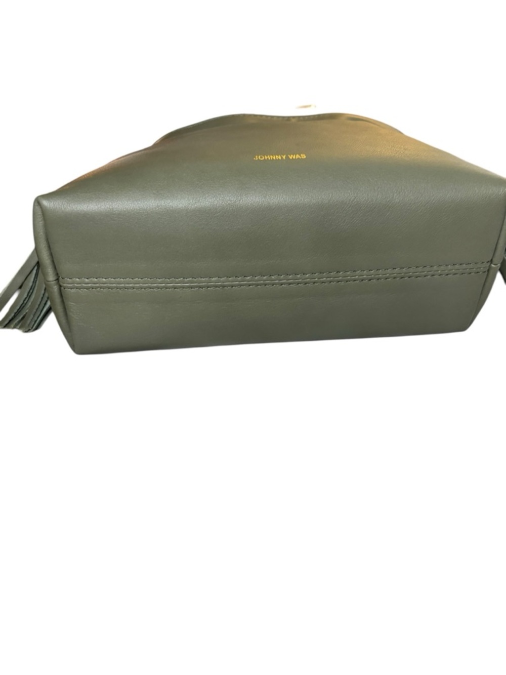 JOHNNY WAS Cinch Pouch Italian Leather Crossbody Bag Loden Green NWT - Picture 13 of 17